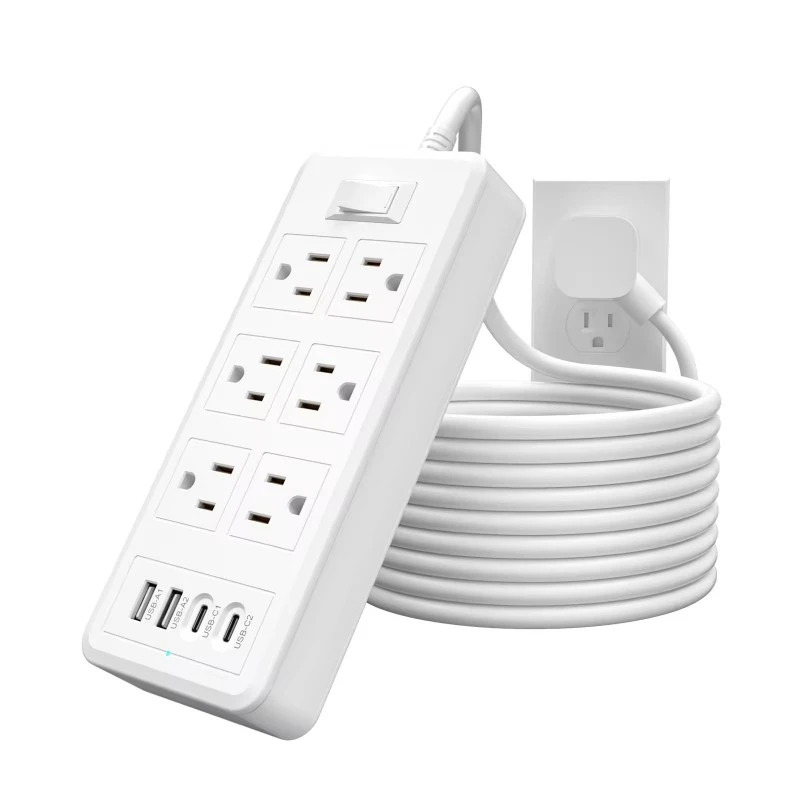6 pistorasiaa 4 USB-porttia US Power Strip