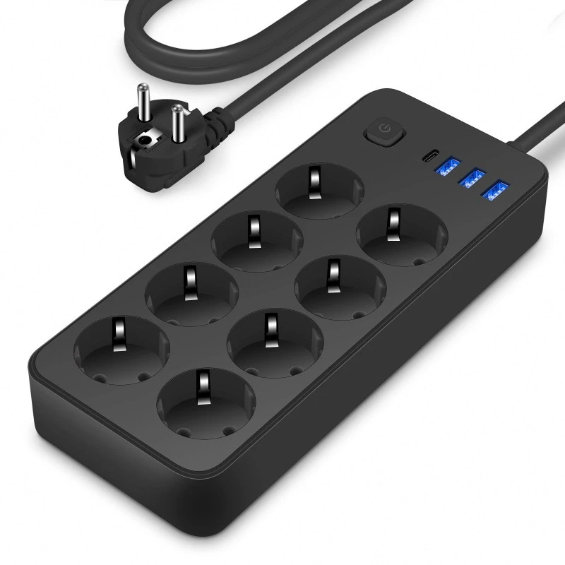8 pistorasiaa EU Plug Power Strip
