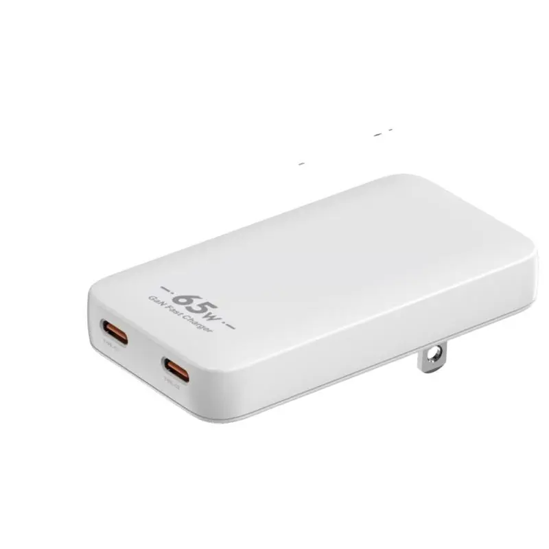 PD65W GaN USB-C Ultra-ohut seinälaturi, kaksiporttinen sovitin